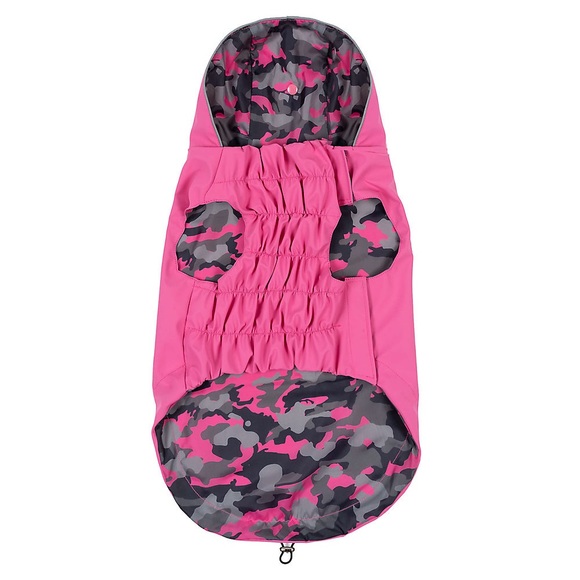 North Fetch Dog Raincoat Pink Camoflauge Dog Raincoat - Picture 3 of 5